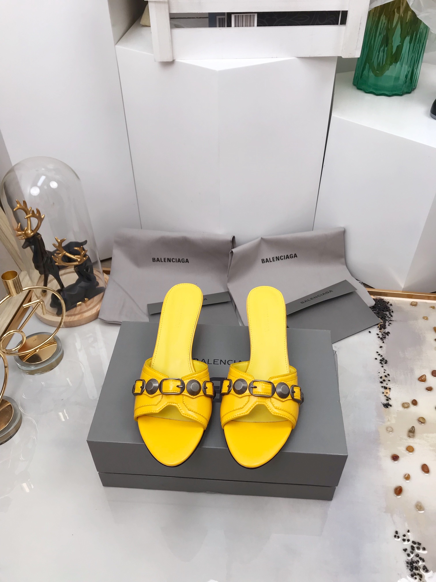 Balenciaga Cagole Sandal Yellow For Women - Soul Replicas