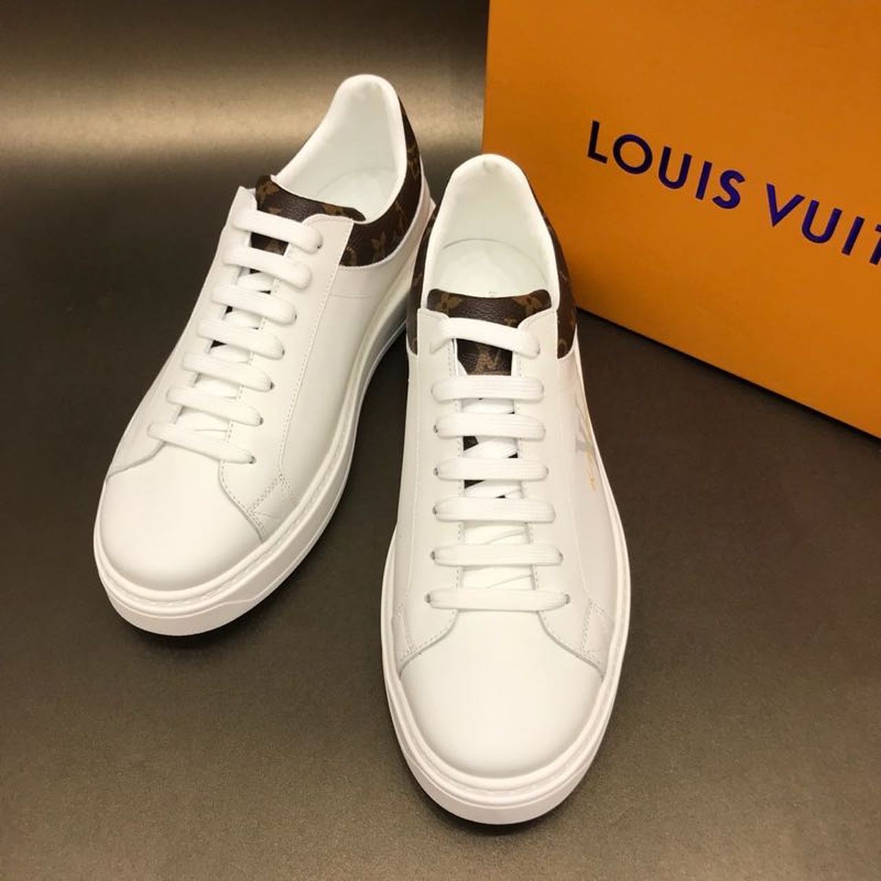 Louis Vuitton Time Out Sneaker Monogram Canvas White/Brown For Women LV - Soul Replicas