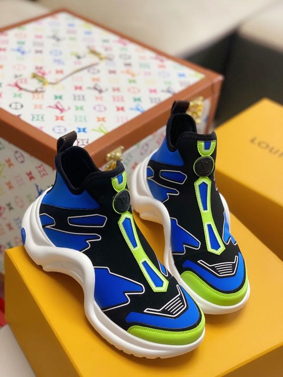 Louis Vuitton LV Archlight Sneaker Recycled Printed Nylon Blue For Women LV - Soul Replicas