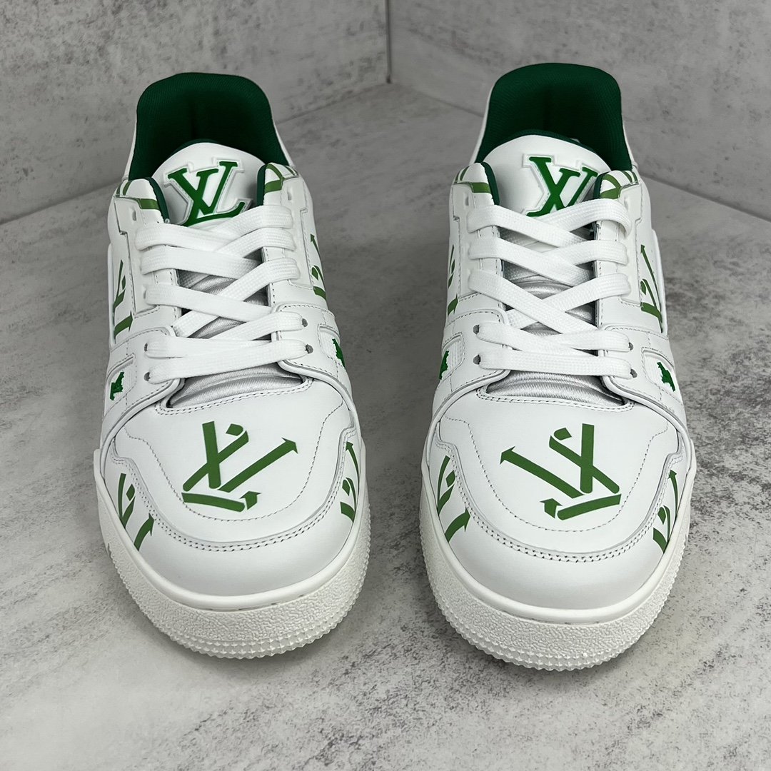 Louis Vuitton Women's LV Trainer Sneaker Green For Women LV 1AAGXF - Soul Replicas