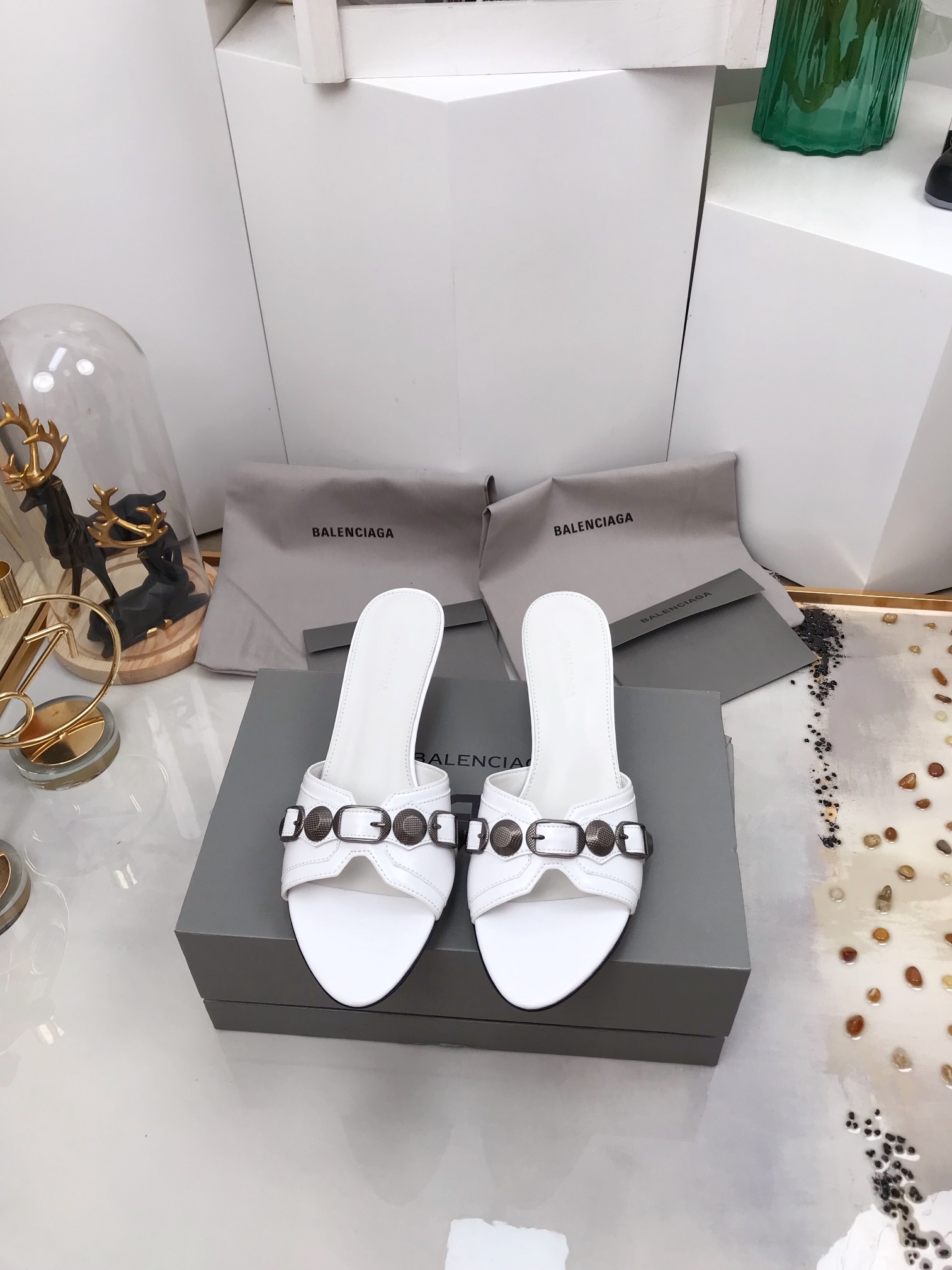 Balenciaga Cagole Sandal White For Women - Soul Replicas