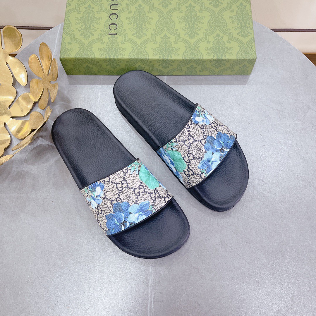 Gucci Women's Slides Bloom Print Blue For Women 408508 G2200 - Soul Replicas