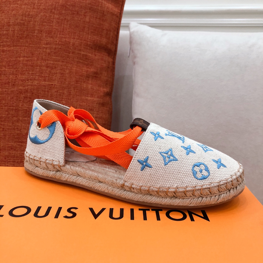 Louis Vuitton Women's Starboard Flat Espadrille Blue For Women LV - Soul Replicas