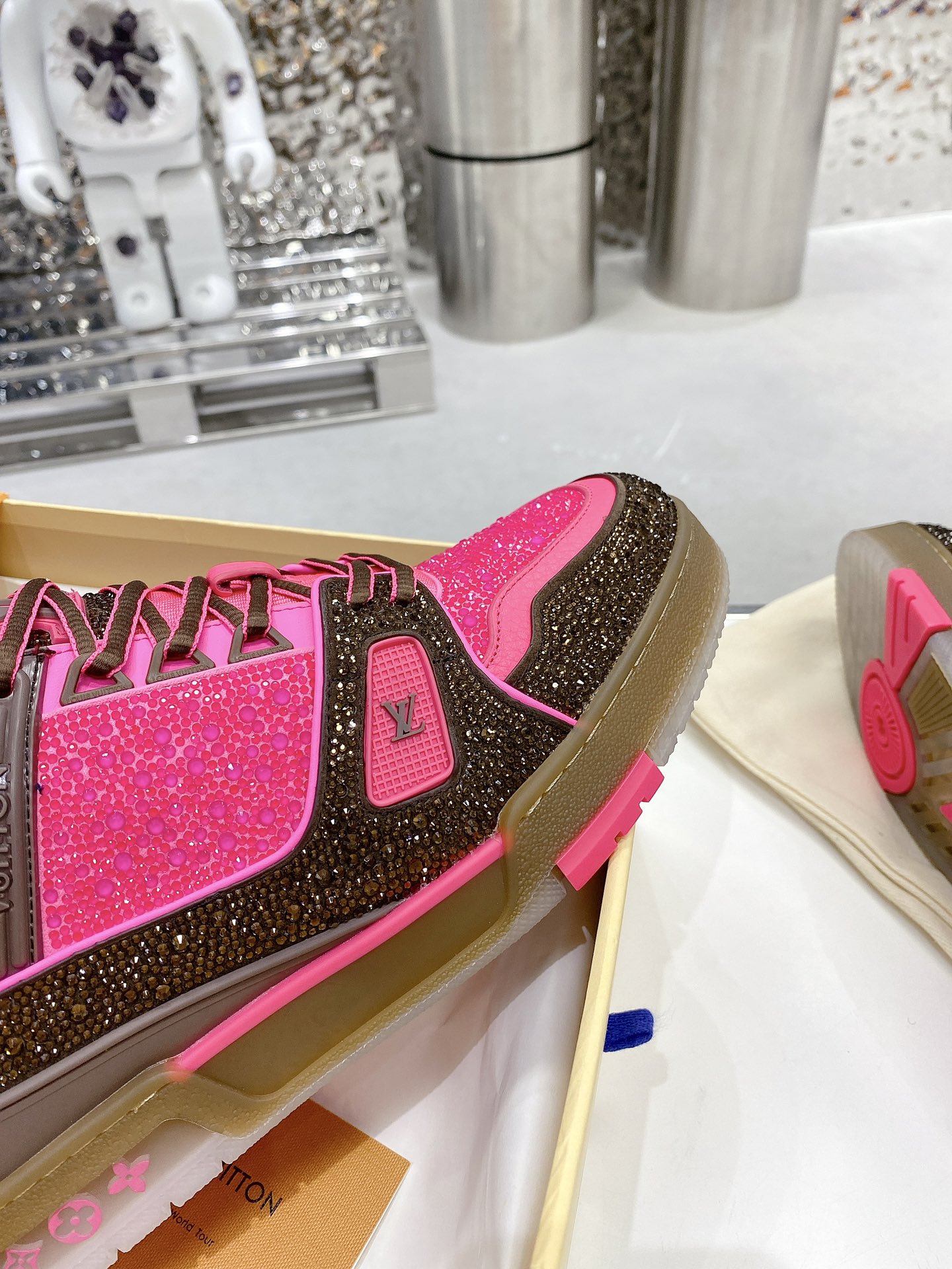 Louis Vuitton Women's LV Trainers Pink For Women LV - Soul Replicas