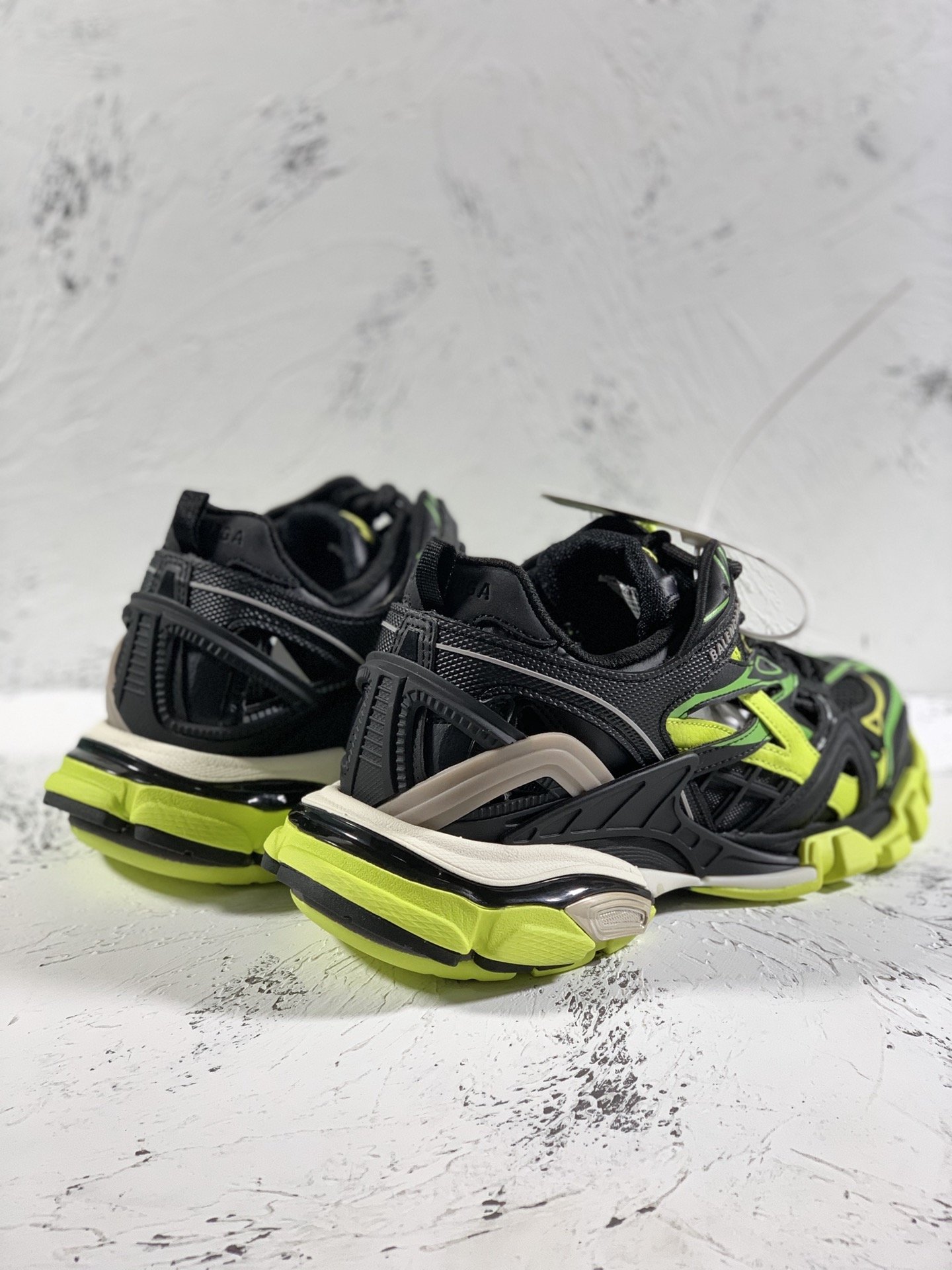 Balenciaga Track.2 Clear Sole Trainers Black/Yellow For Women - Soul Replicas