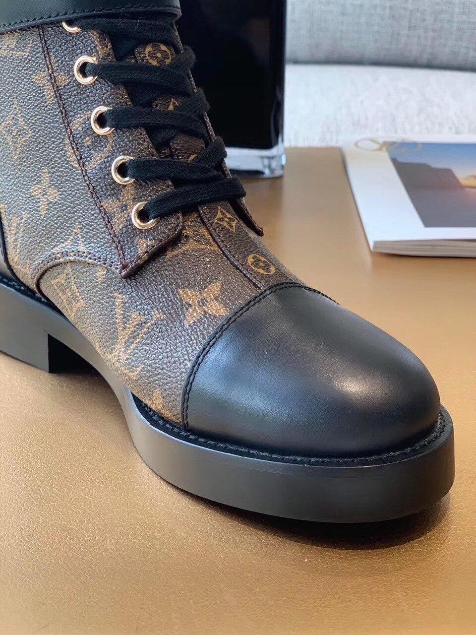 Louis Vuitton Wonderland Flat Ranger Patent Monogram Material Black/Brown For Women LV 1A2Q3N - Soul Replicas