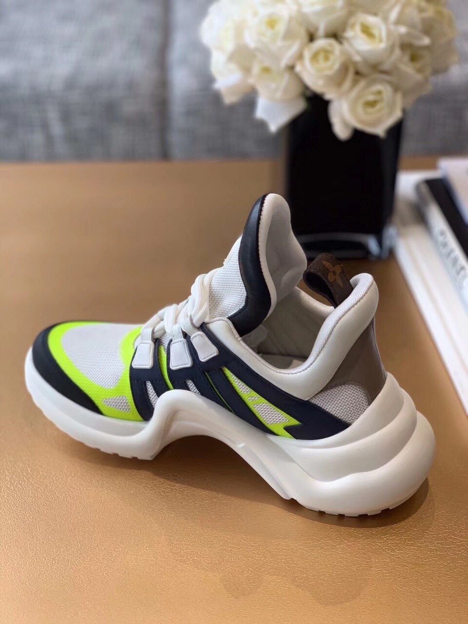 Louis Vuitton LV Archlight Sneaker Patent Monogram Material Black/White For Women LV - Soul Replicas