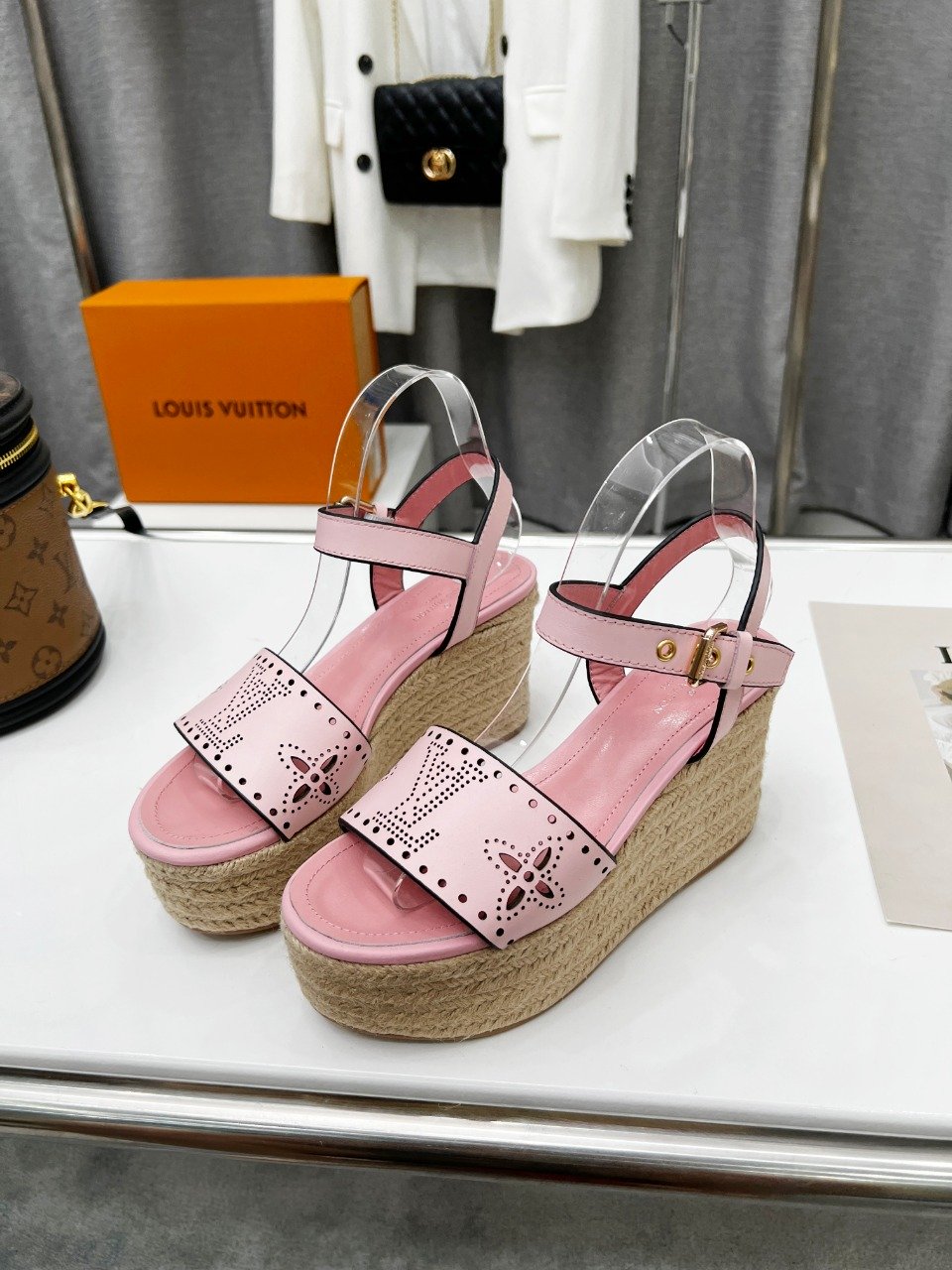 Louis Vuitton Women's Starboard Wedge Sandal Pink For Women LV - Soul Replicas