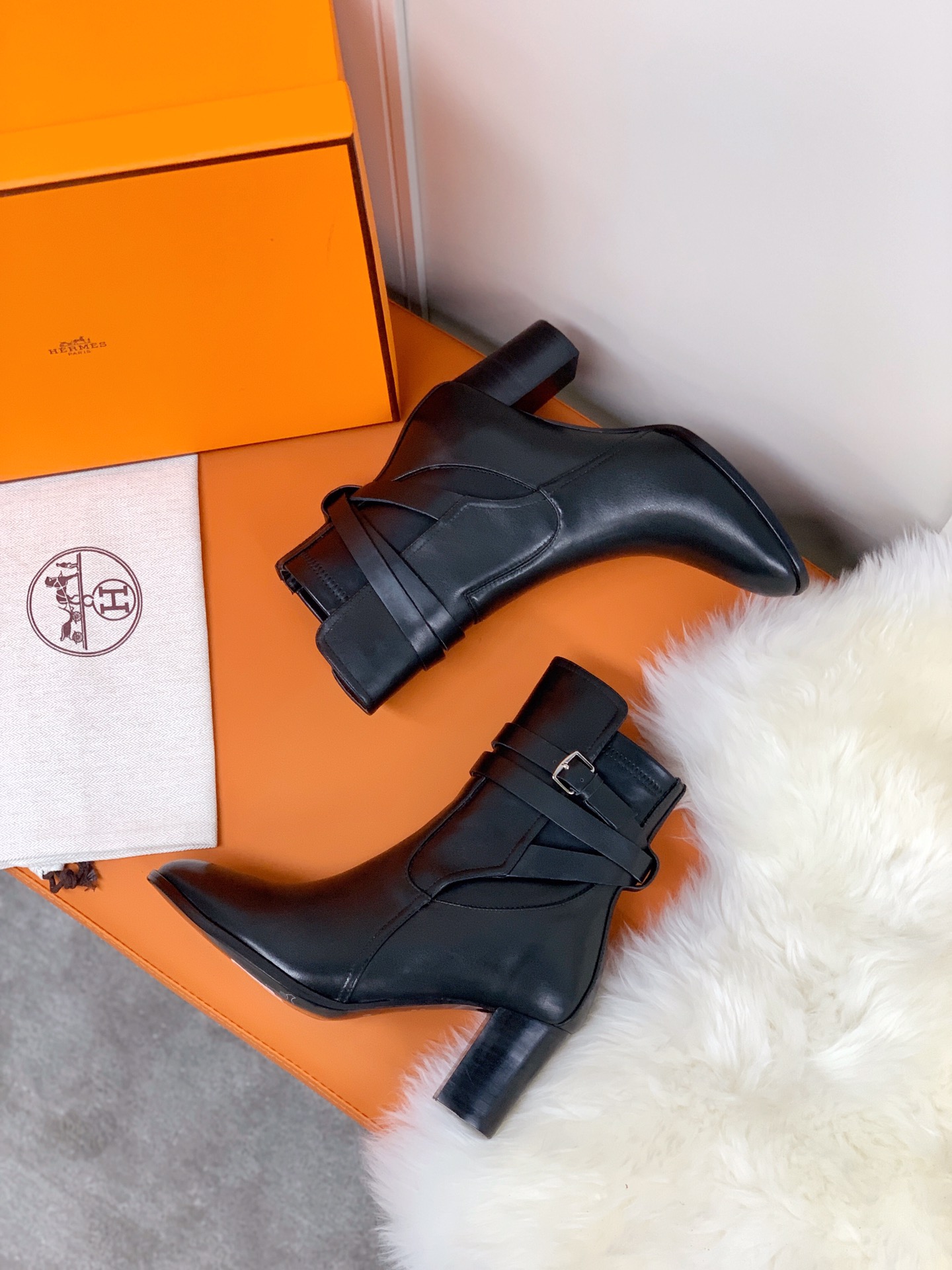 Hermes Frenchie 70 Ankle Boot Black For Women 2.8in/7cm - Soul Replicas