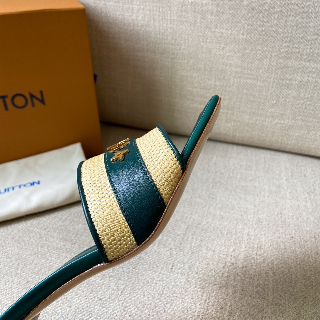 Louis Vuitton Women's Lock It Mule Green For Women LV 2.2in/5.5cm - Soul Replicas