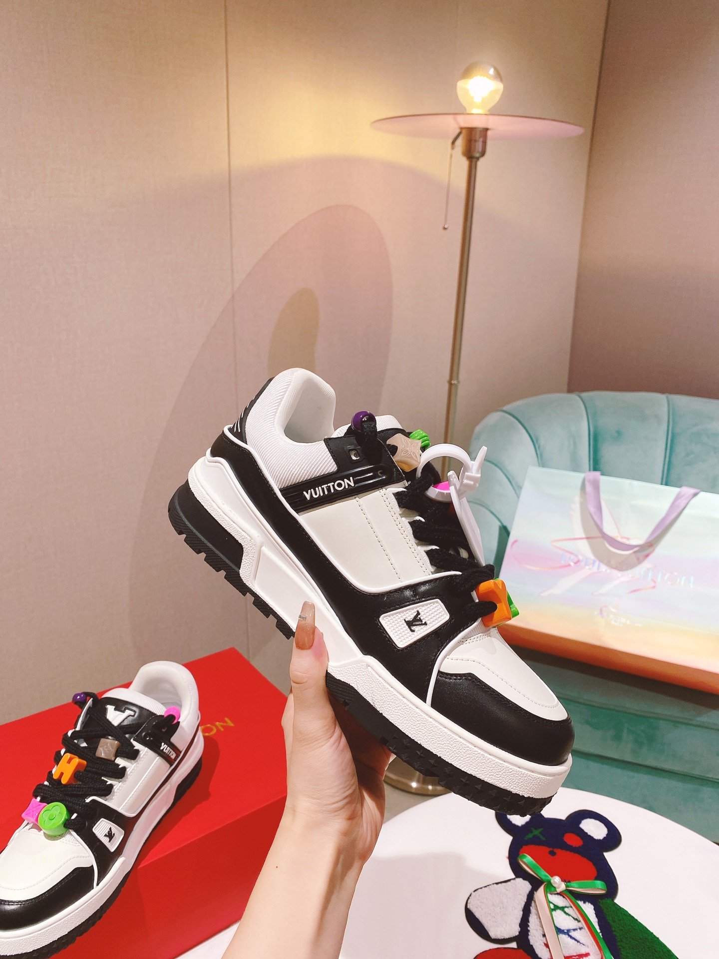 Louis Vuitton Women's LV Trainer Sneaker Black For Women LV - Soul Replicas