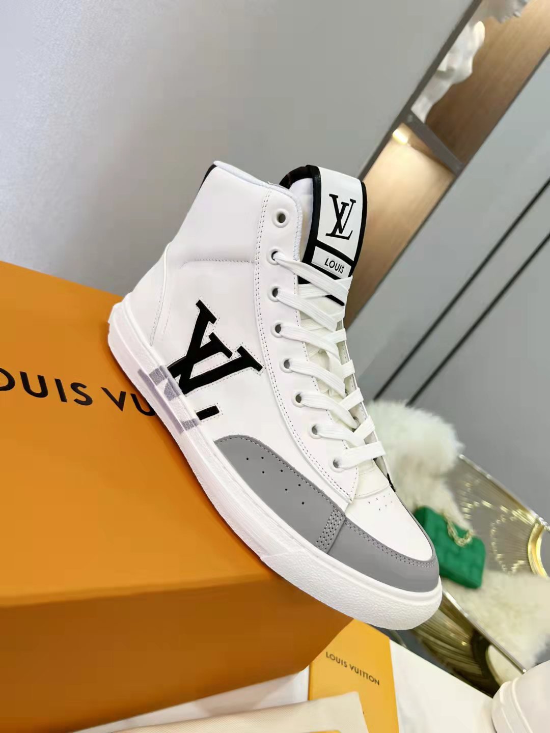 Louis Vuitton Charlie Sneaker Boot Mix Of Recycled And Bio Based Materials White For Women LV 1A9RYU - Soul Replicas