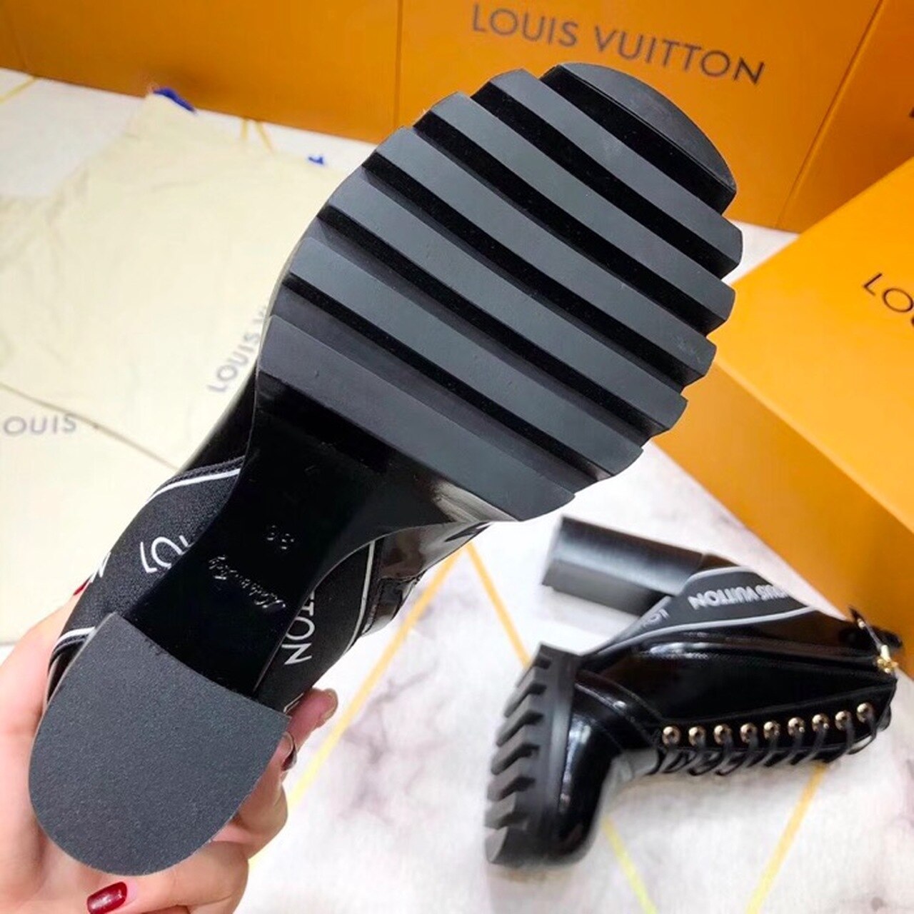 Louis Vuitton Star Trail Ankle Boot Black For Women LV - Soul Replicas