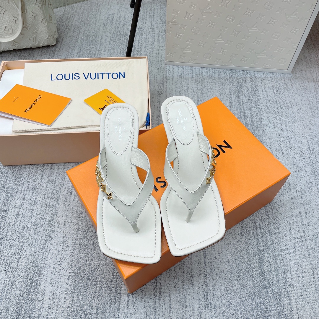 Louis Vuitton Women's Signature Thong White For Women LV 1A9QGJ - Soul Replicas