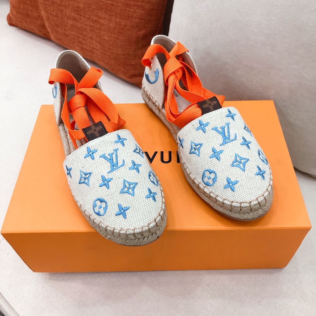 Louis Vuitton Women's Starboard Flat Espadrille Blue For Women LV - Soul Replicas