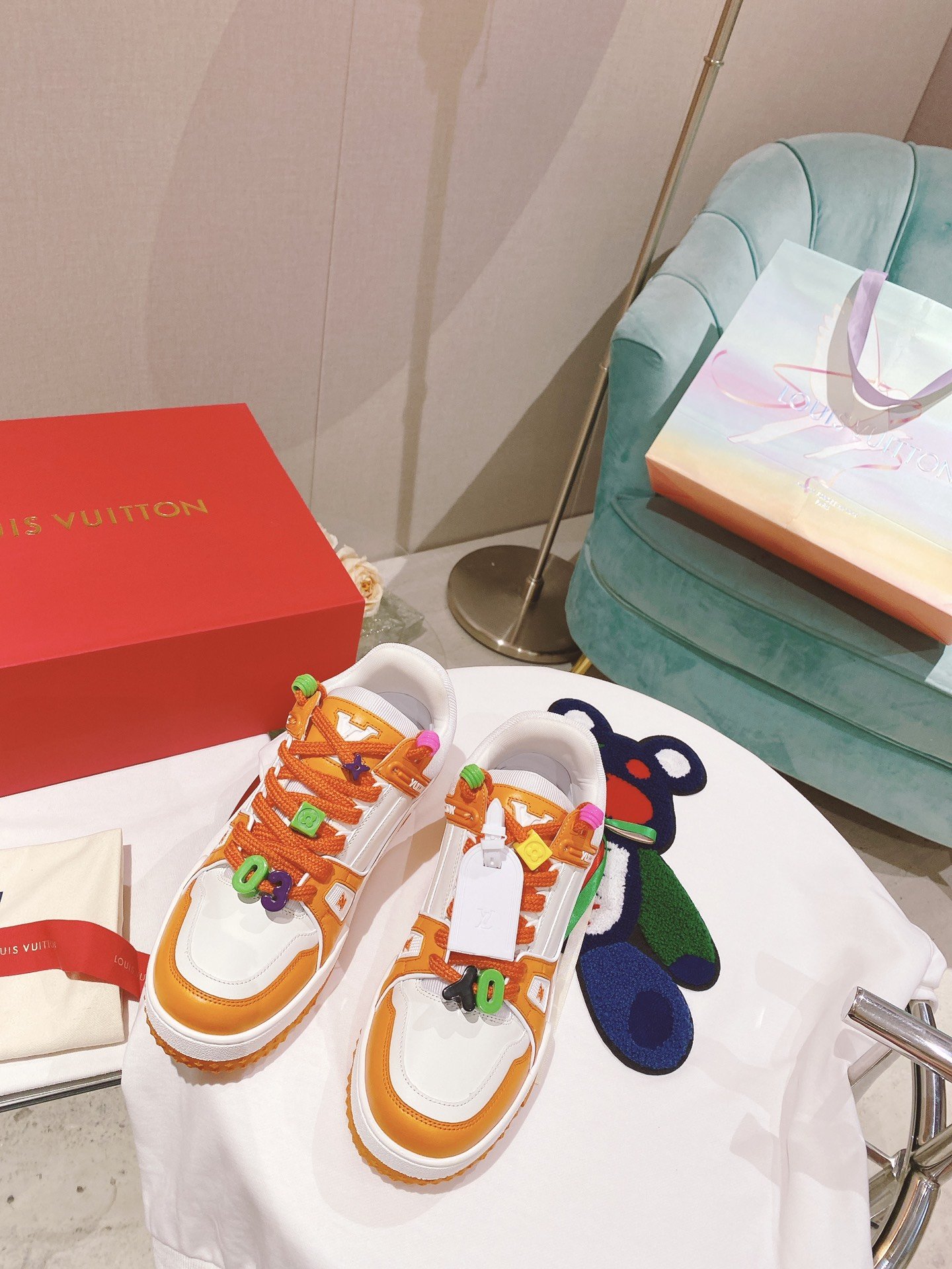 Louis Vuitton Women's LV Trainer Sneaker Orange For Women LV - Soul Replicas