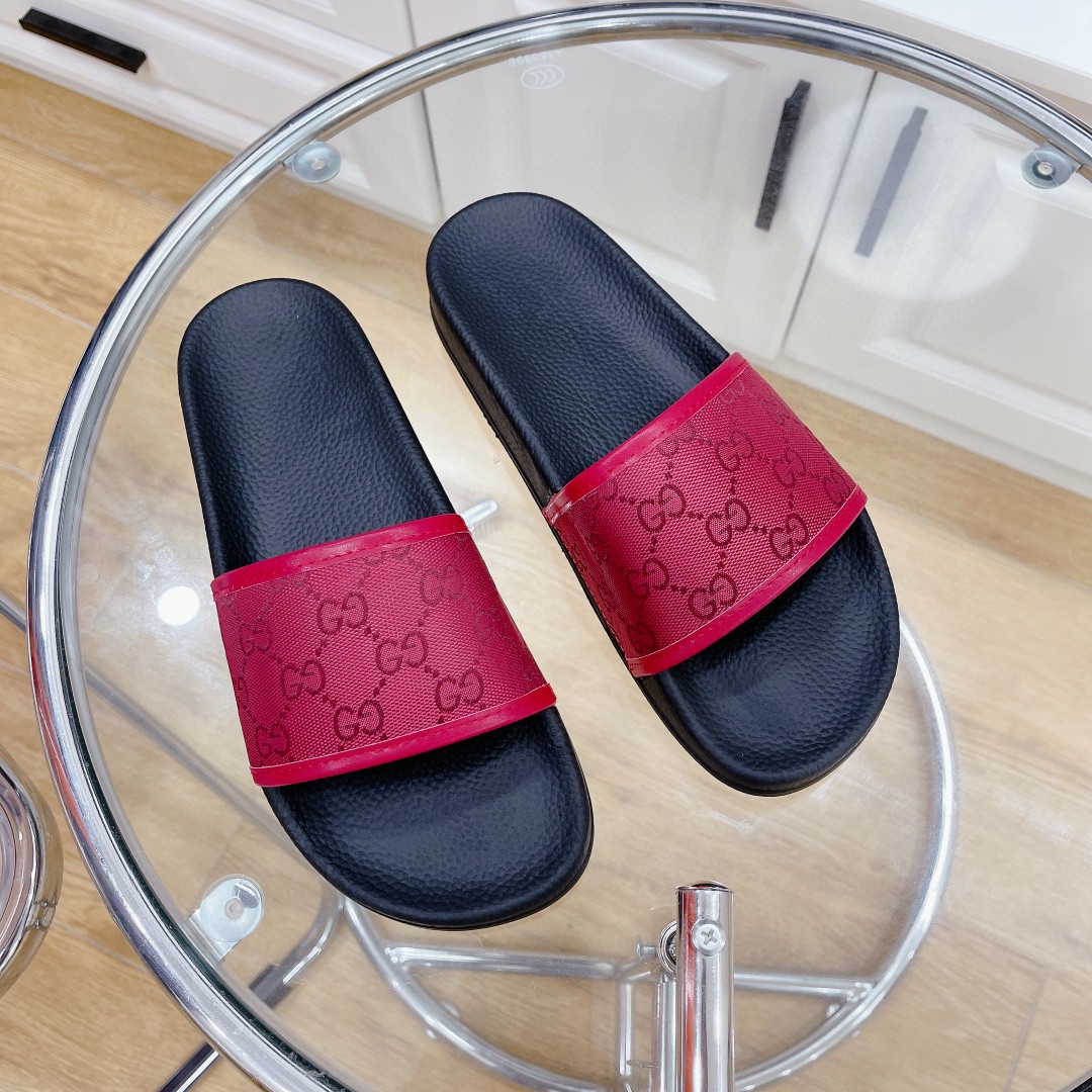 Gucci Women's Gucci Slide Sandal Red For Women 407345 - Soul Replicas