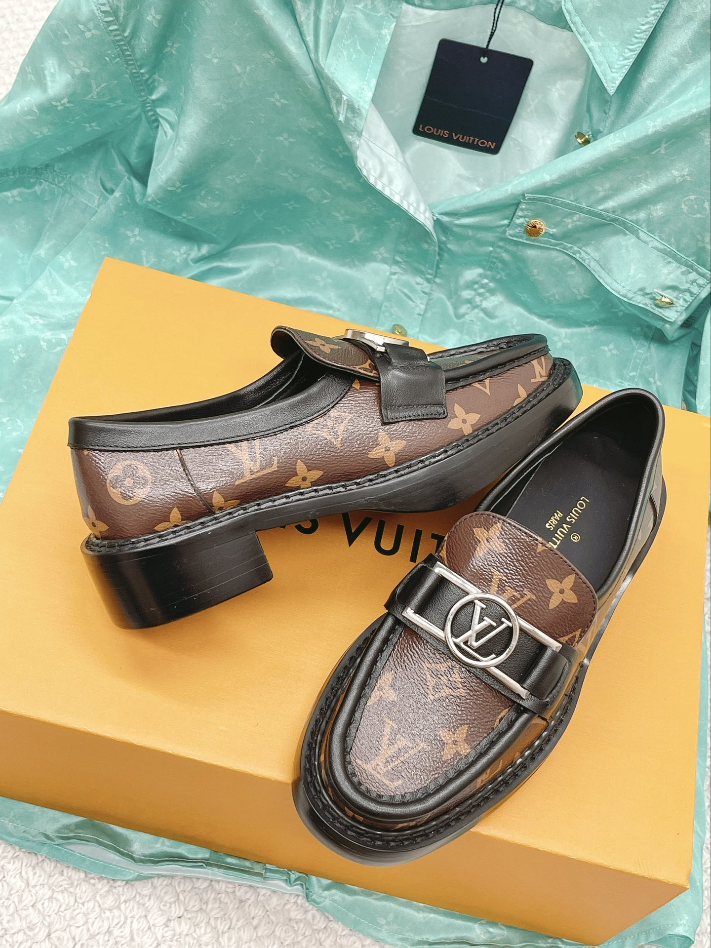 Louis Vuitton Women's Academy Loafer Silver Toned Hardware Brown For Women LV - Soul Replicas