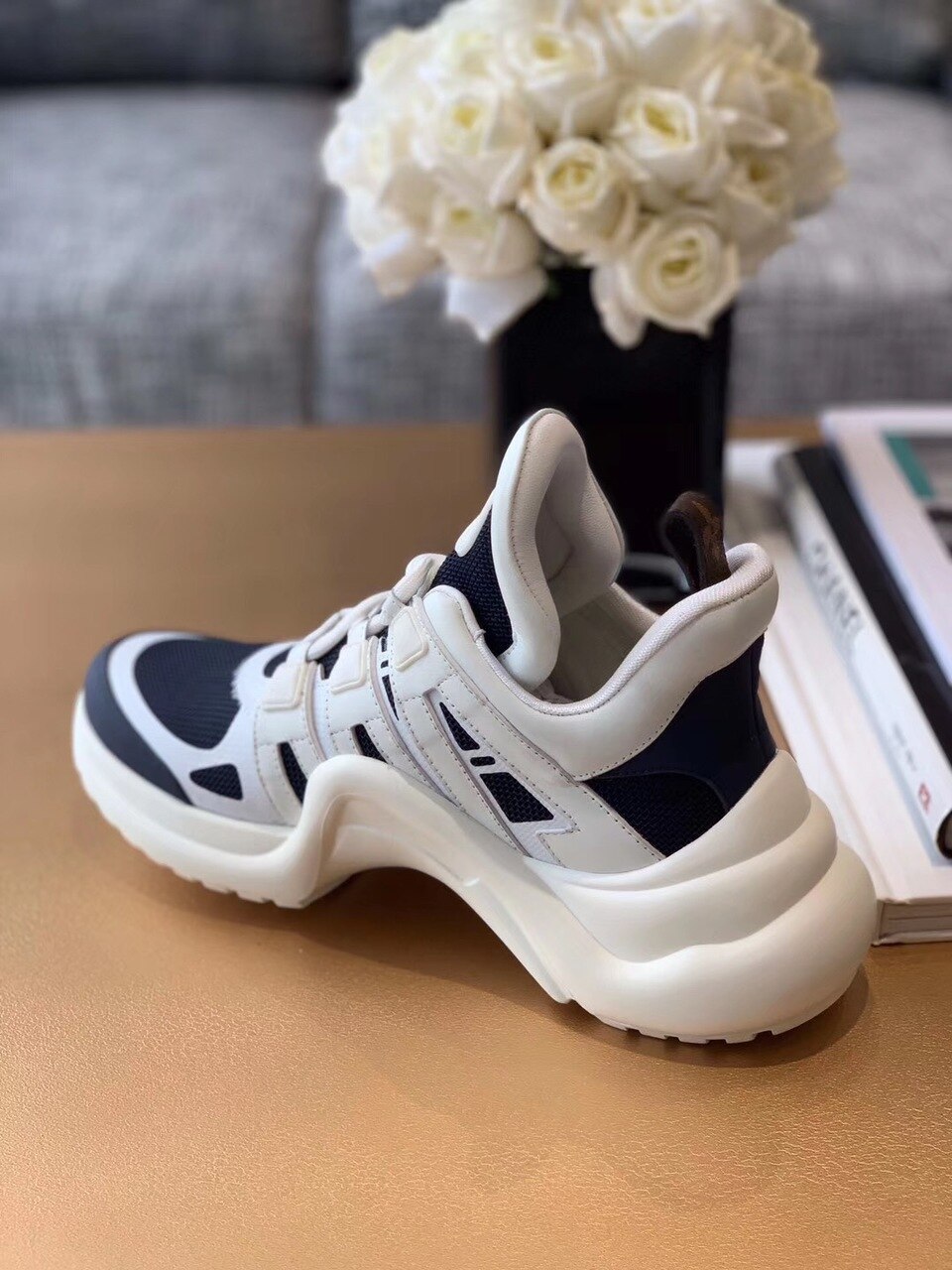 Louis Vuitton LV Archlight Sneaker Mix Of Materials Navy Blue For Women LV - Soul Replicas