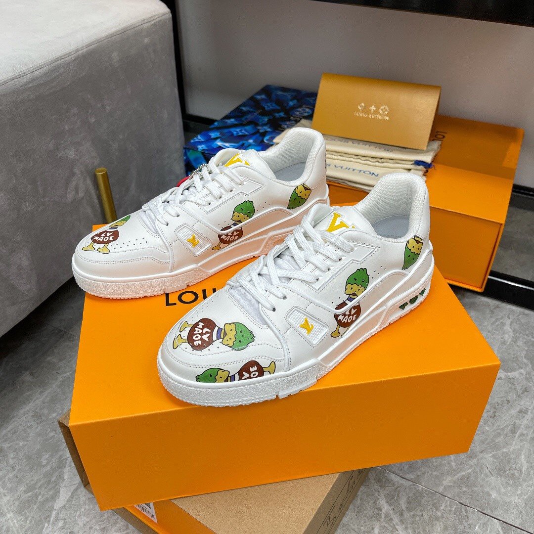 Louis Vuitton Trainer Sneaker White By Virgil Abloh For Women LV 1A9JC5 - Soul Replicas