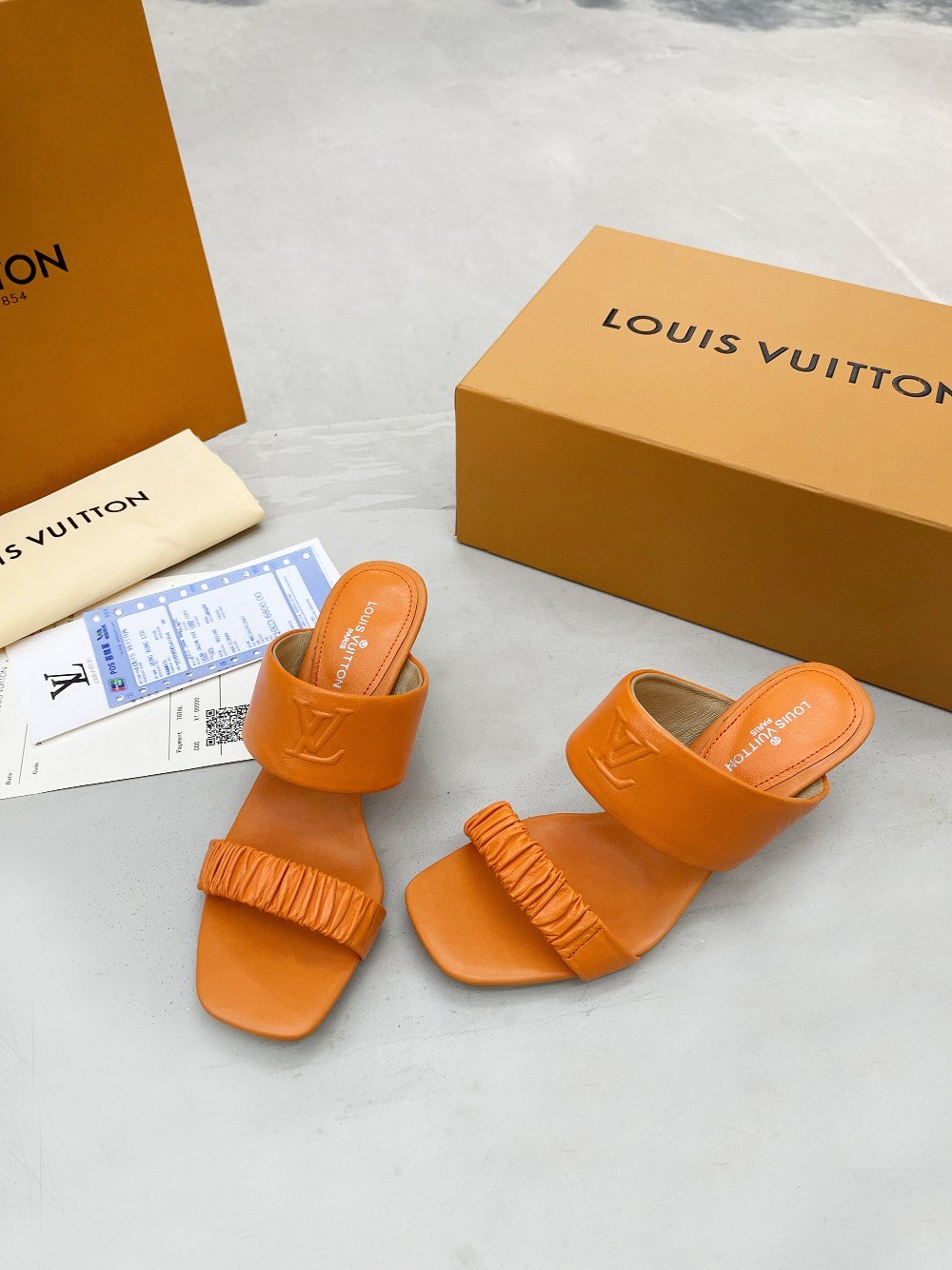 Louis Vuitton Women's Drapy Mule Orange For Women LV - Soul Replicas