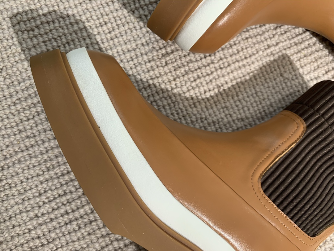 Hermes  Side Gore Boots Brown For Women 1.6in/4cm - Soul Replicas