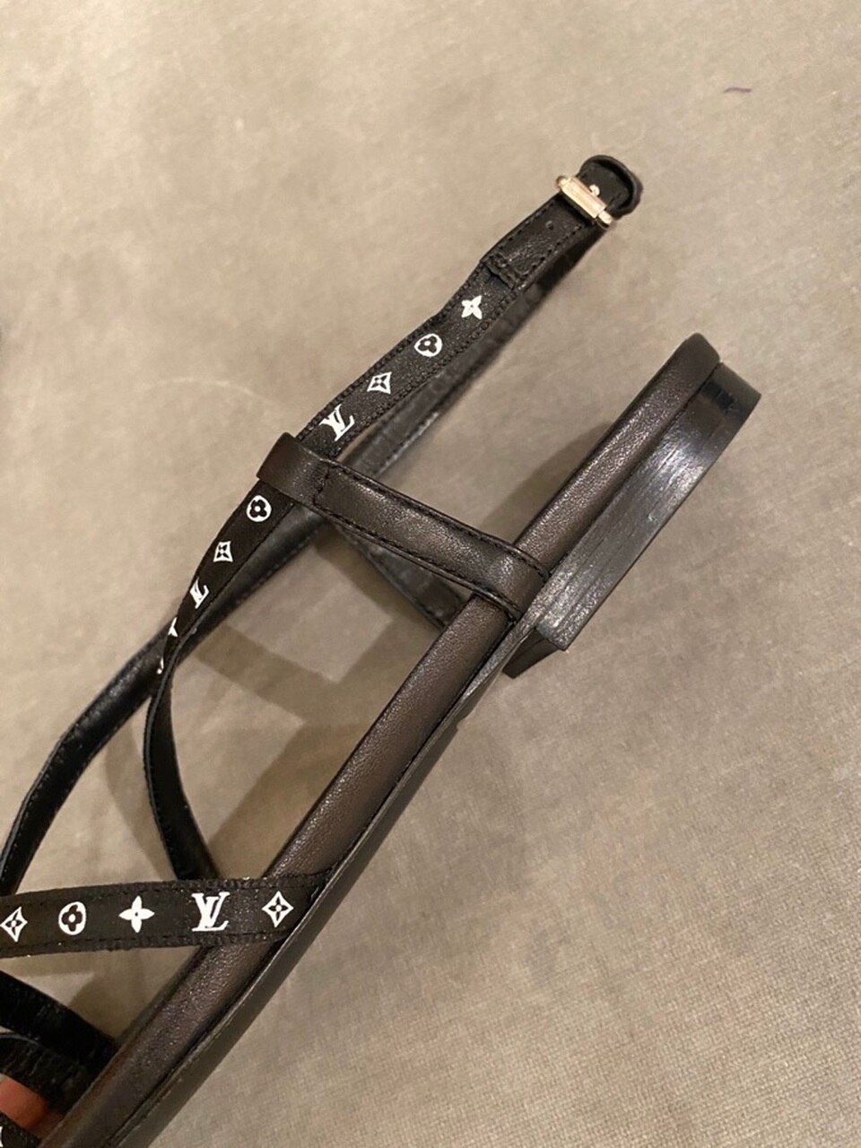 Louis Vuitton Citizen Flat Sandal Satin Black For Women LV - Soul Replicas