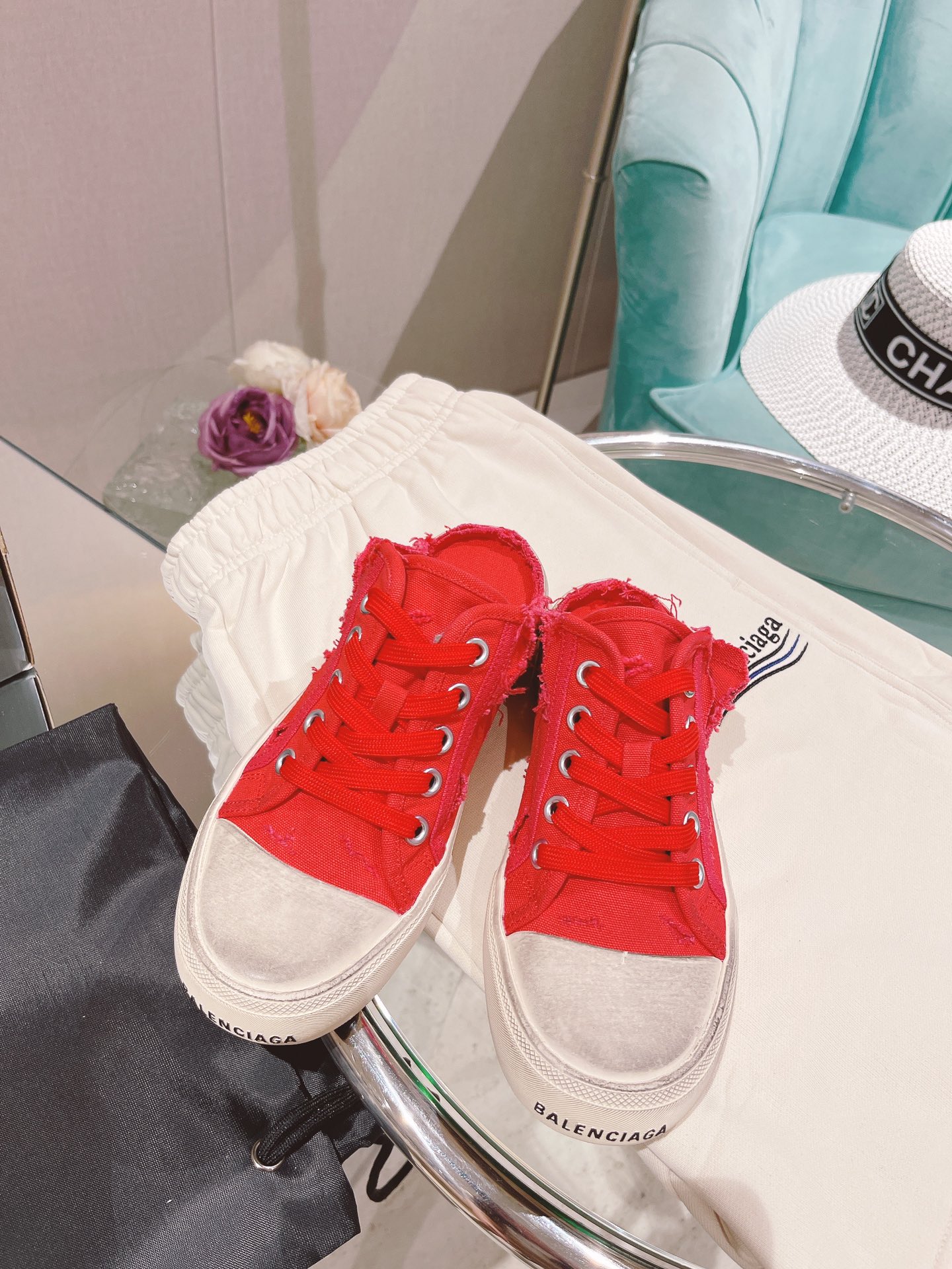 Balenciaga Paris Trainers Mule Red For Women - Soul Replicas