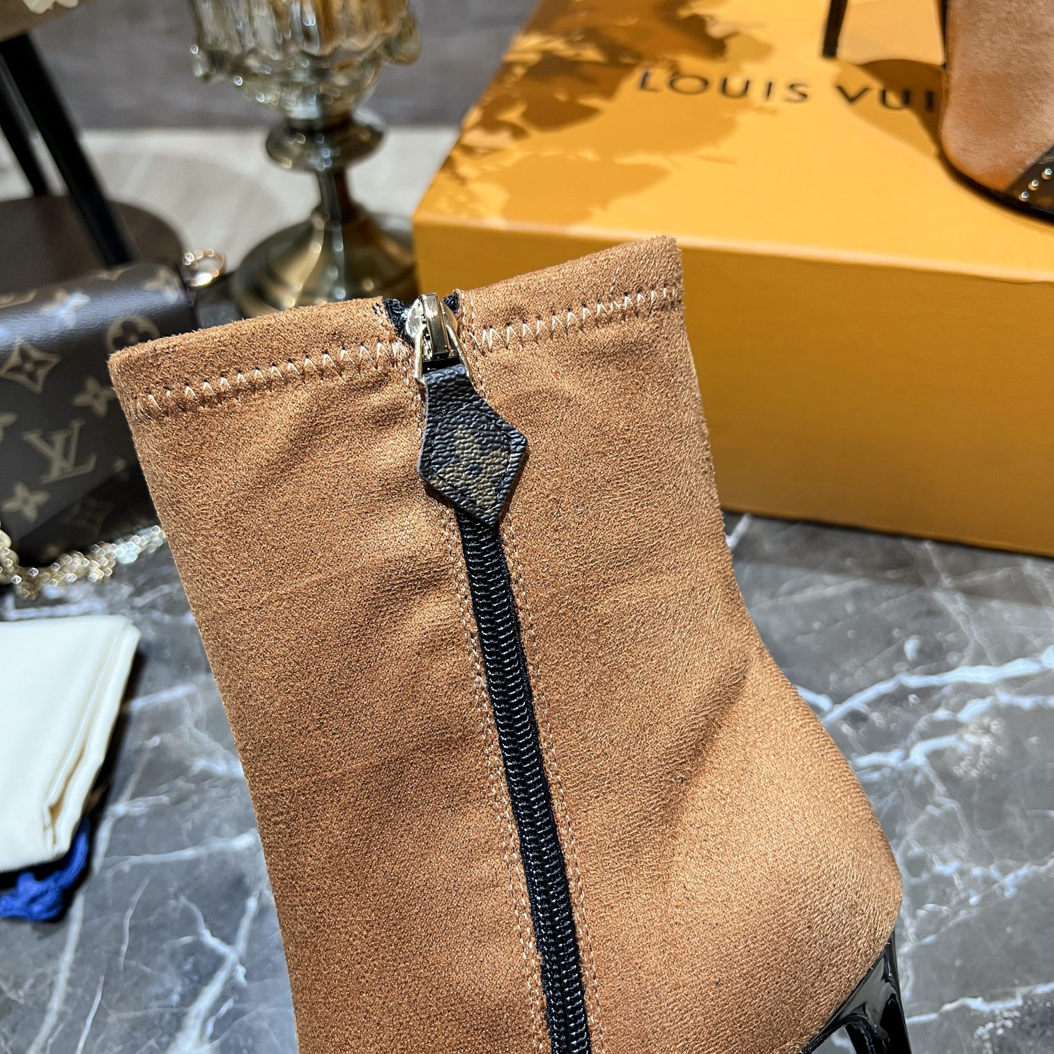 Louis Vuitton Women's Cherie Ankle Boots Beige For Women LV - Soul Replicas