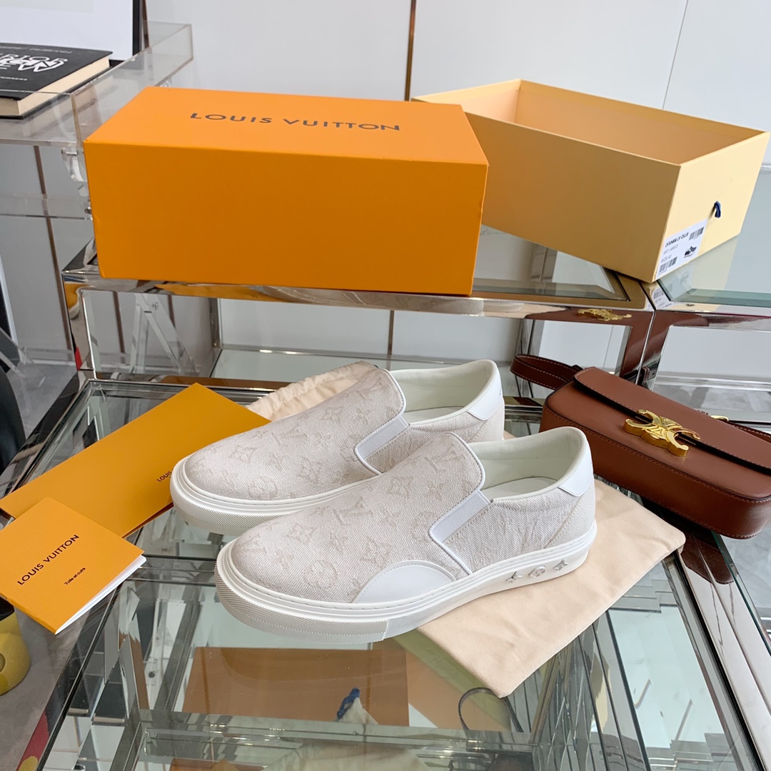 Louis Vuitton Women's Trocadero Slip On White For Women LV - Soul Replicas