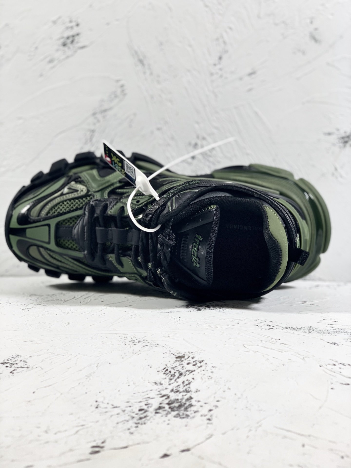 Balenciaga Track.2 Clear Sole Trainers Black/Green For Women - Soul Replicas