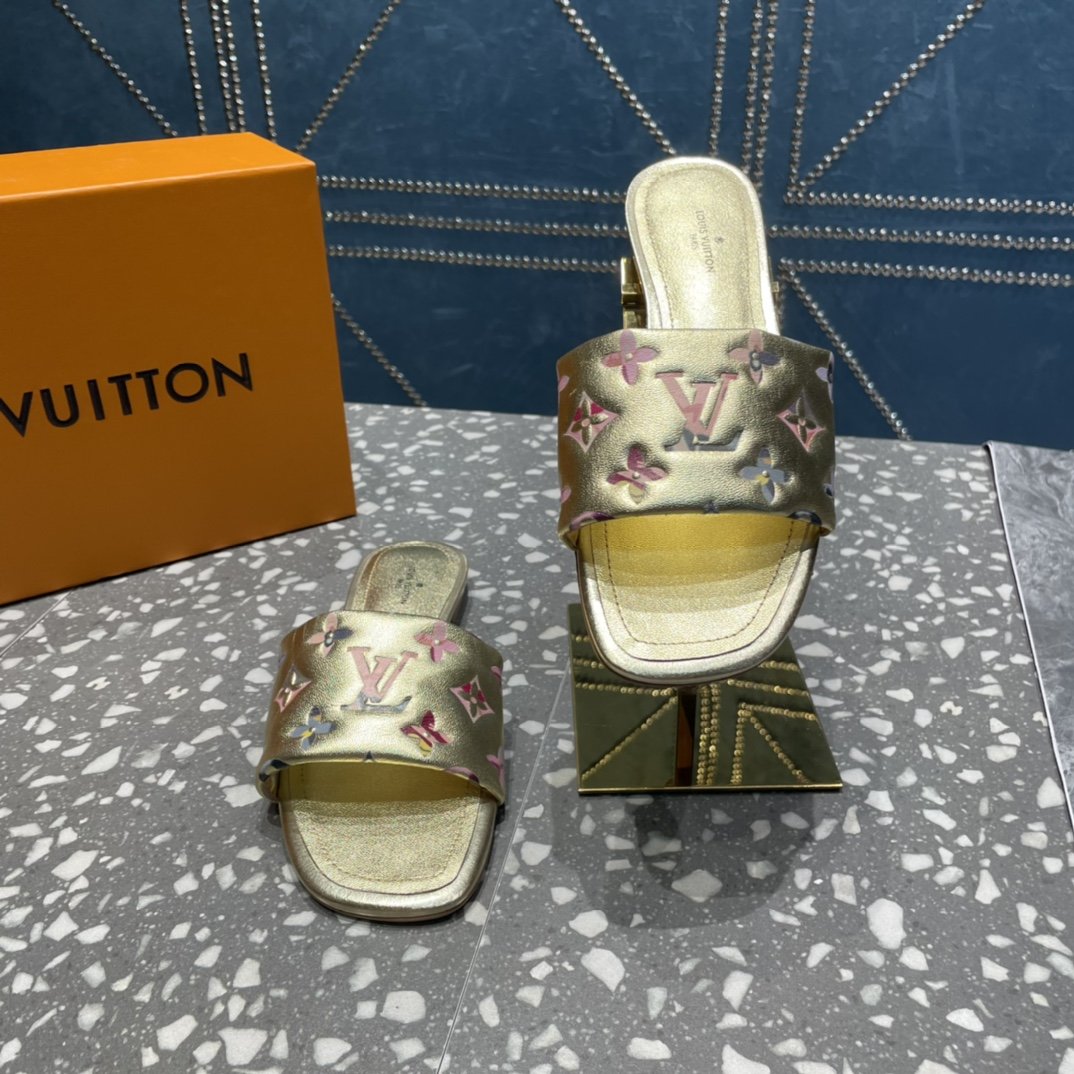 Louis Vuitton Women's Revival Flat Mule Gold For Women LV - Soul Replicas
