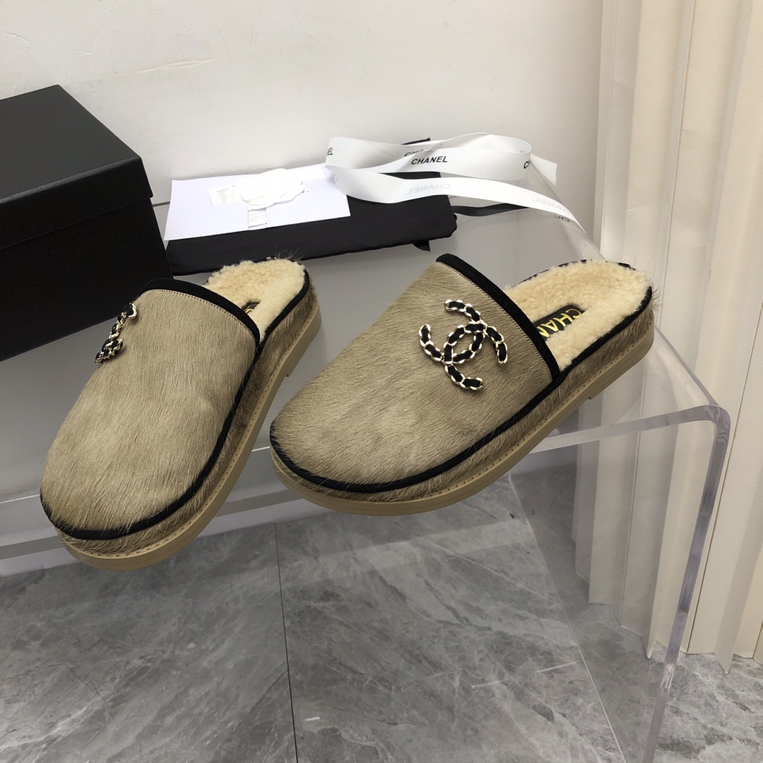 Chanel Women's Mules With Opens Heels Beige For Women - Soul Replicas