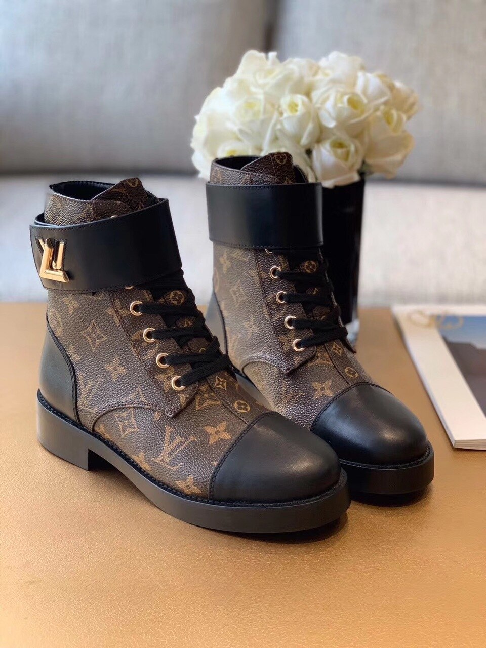 Louis Vuitton Wonderland Flat Ranger Patent Monogram Material Black/Brown For Women LV 1A2Q3N - Soul Replicas