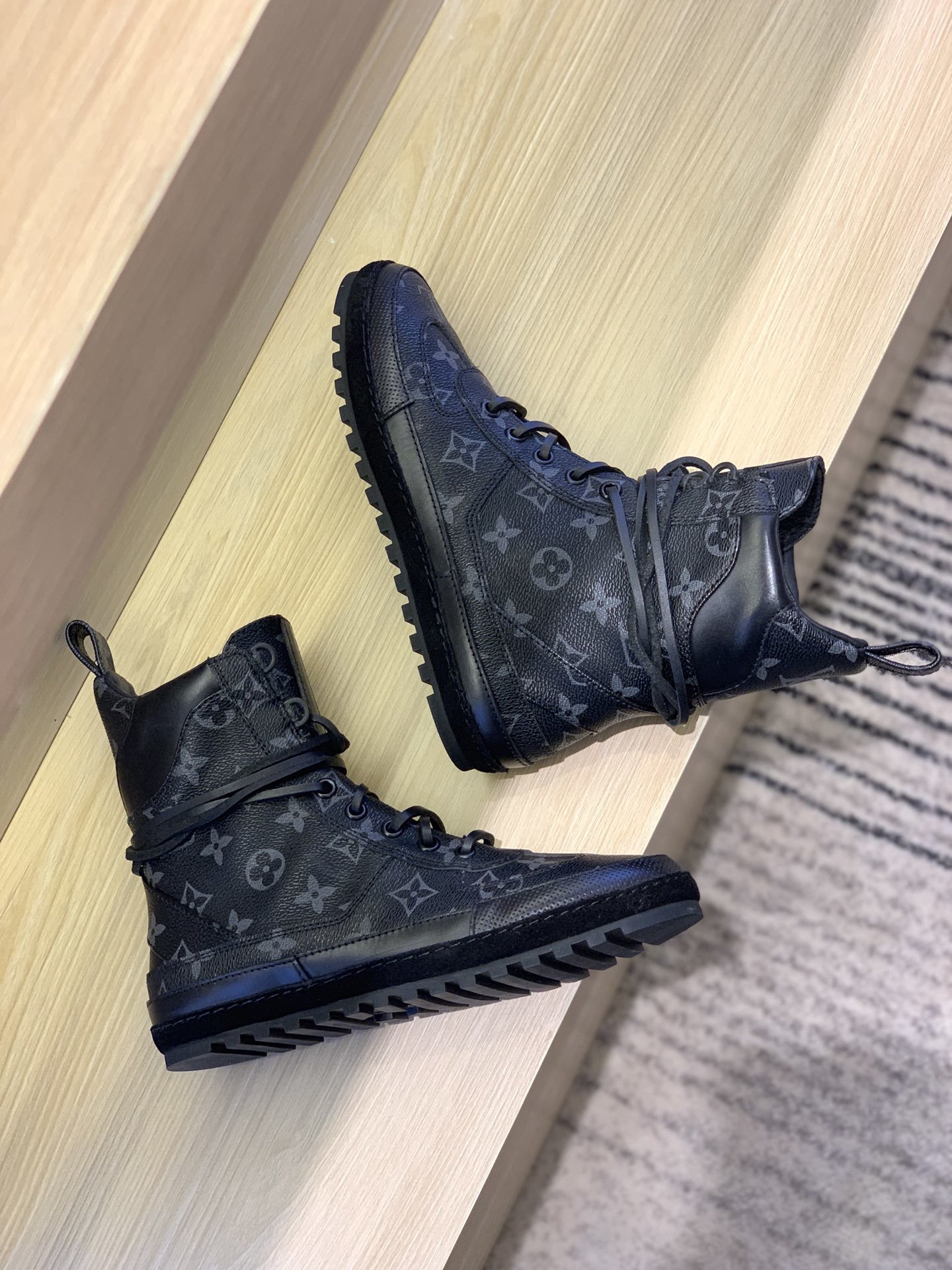 Louis Vuitton Metropolis Flat Ranger Monogram Denim Black For Women LV - Soul Replicas