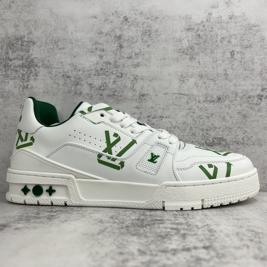 Louis Vuitton Women's LV Trainer Sneaker Green For Women LV 1AAGXF - Soul Replicas