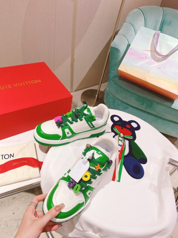 Louis Vuitton Women's LV Trainer Sneaker Green For Women LV - Soul Replicas