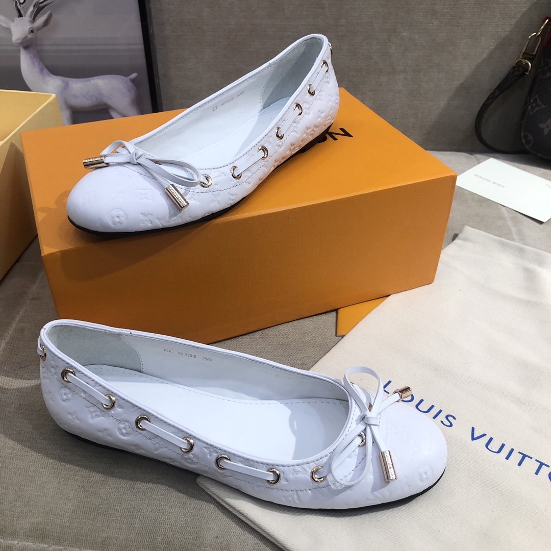 Louis Vuitton Gloria Flat Loafer White For Women LV - Soul Replicas