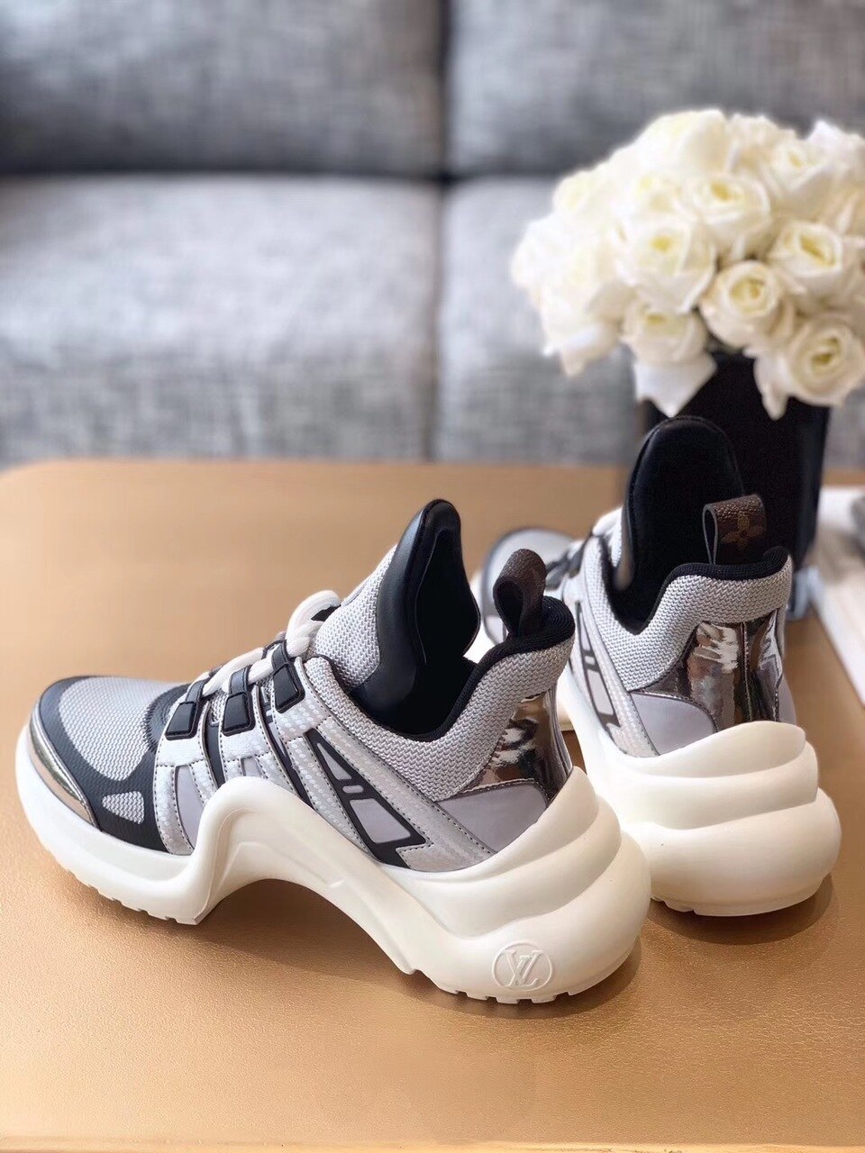 Louis Vuitton LV Archlight Sneaker Monogram Material White/Black For Women LV - Soul Replicas