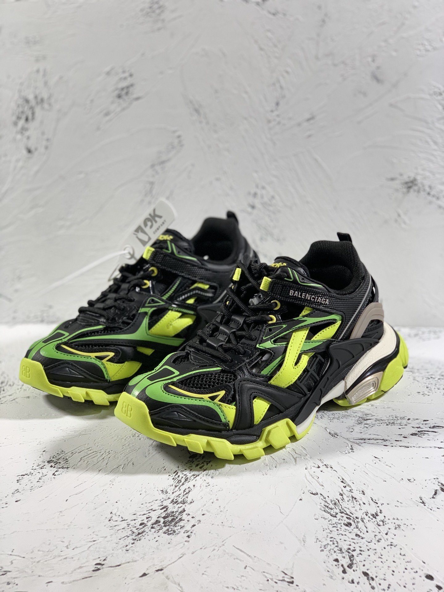 Balenciaga Track.2 Clear Sole Trainers Black/Yellow For Women - Soul Replicas