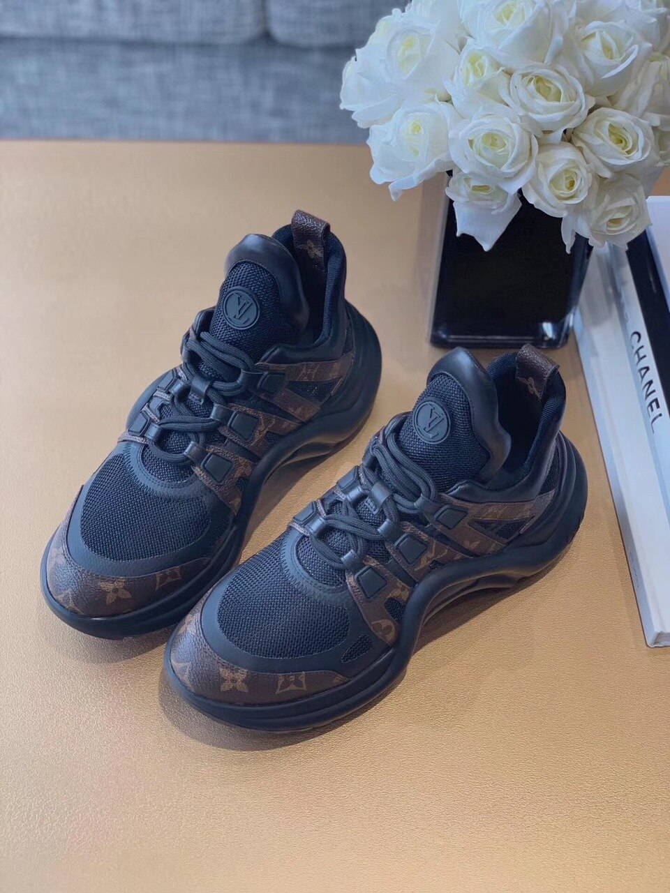 Louis Vuitton Archlight Sneakers Calfskin Leather Fall/Winter 2019 Collection 1A589P Black/Brown - Soul Replicas