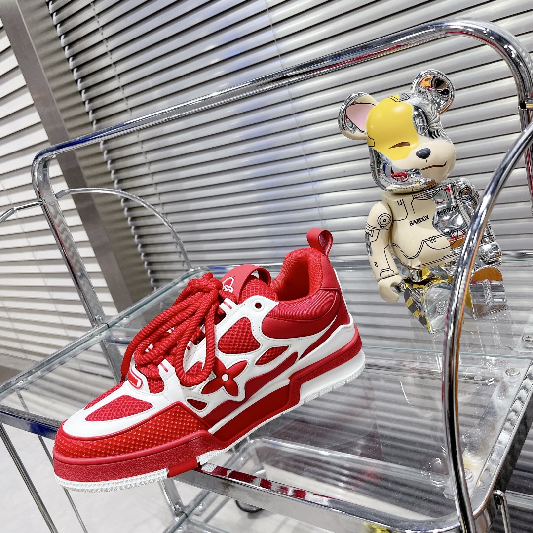 Louis Vuitton Women's Skate Sneakers Red For Women LV - Soul Replicas