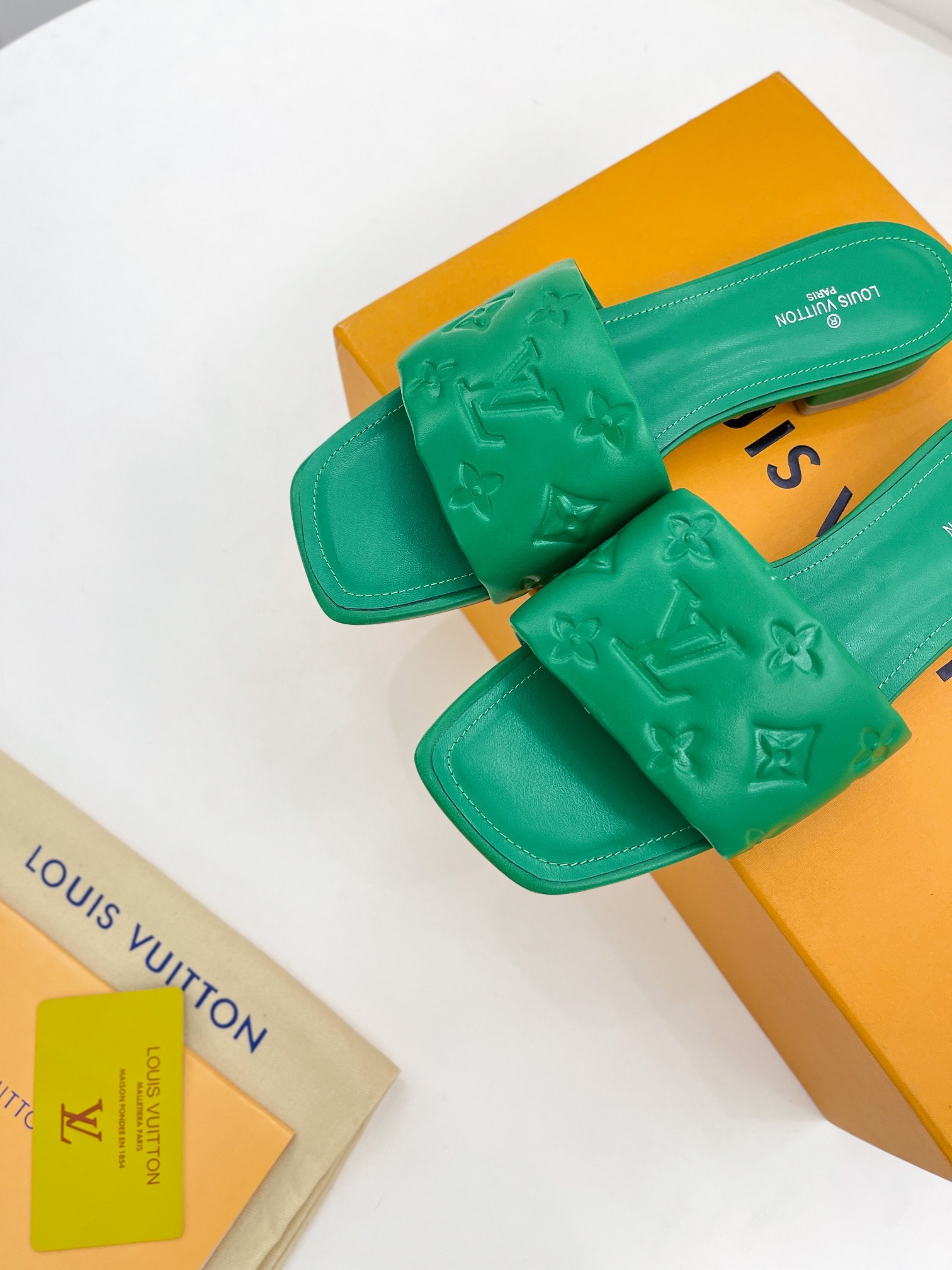 Louis Vuitton Women's Revival Flat Mule Green For Women LV 1A9P5L - Soul Replicas