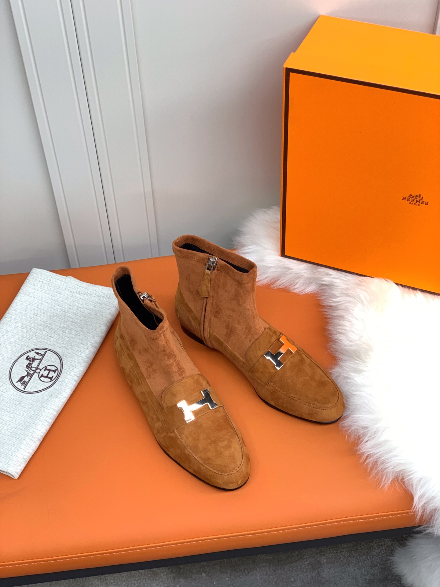 Hermes  Saint-Honore Ankle Boots Brown For Women - Soul Replicas