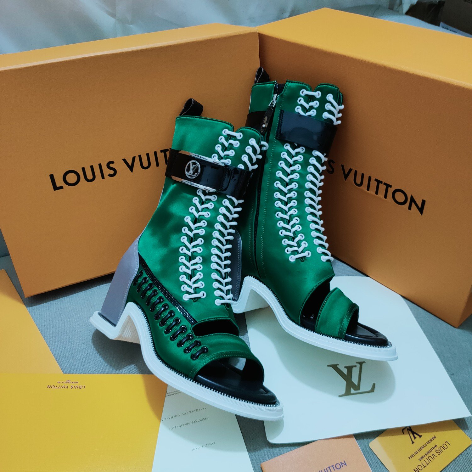 Louis Vuitton Women's Moonlight Line Boots Green For Women LV 1AA0LB - Soul Replicas