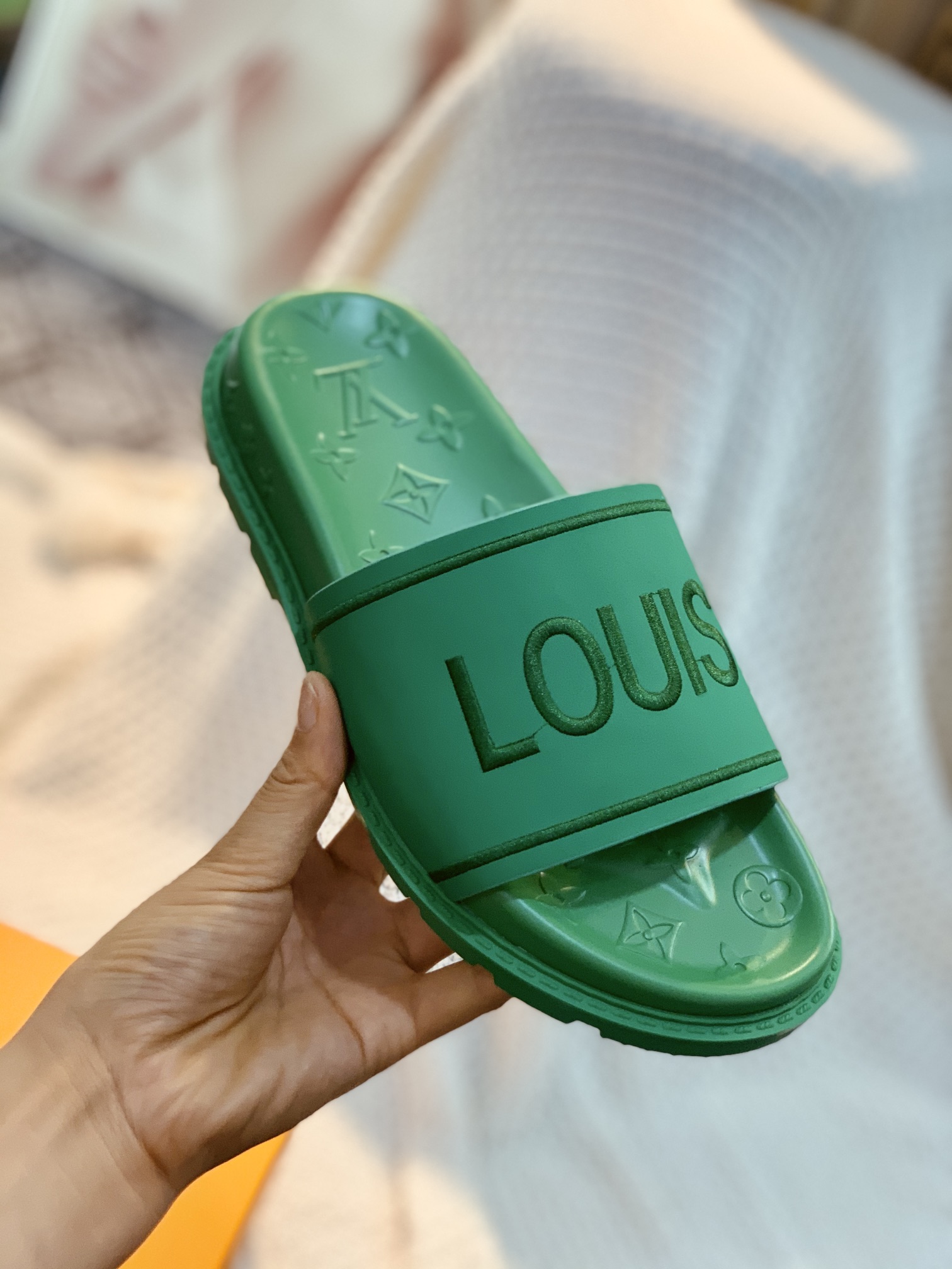 Louis Vuitton Women's Pool Pillow Flat Comfort Mule Green For Women LV - Soul Replicas