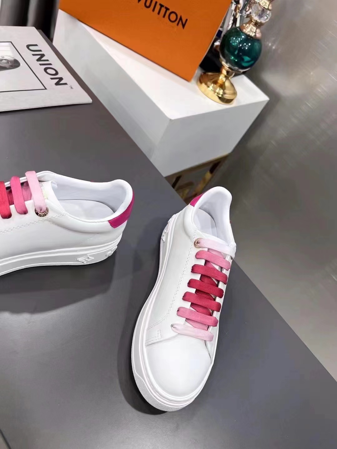Louis Vuitton Women's Time Out Sneaker Fuchsia Pink For Women LV 1AA1BN - Soul Replicas