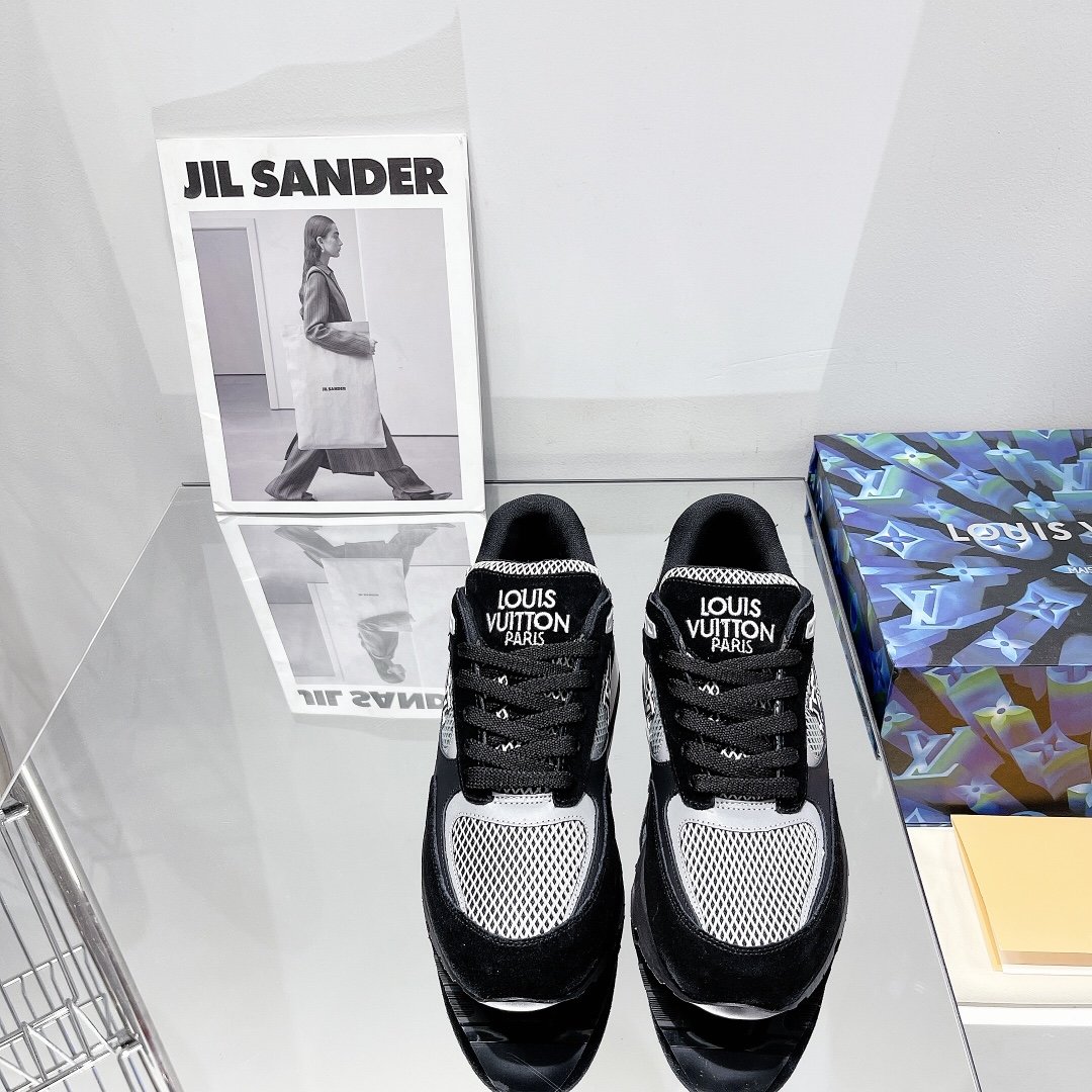 Louis Vuitton Run Away Sneaker Mesh Black For Women LV 1A9J1C - Soul Replicas