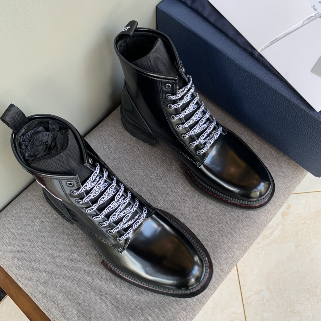 Christian Dior Ankle Boot Shiny Black For Men CD - Soul Replicas