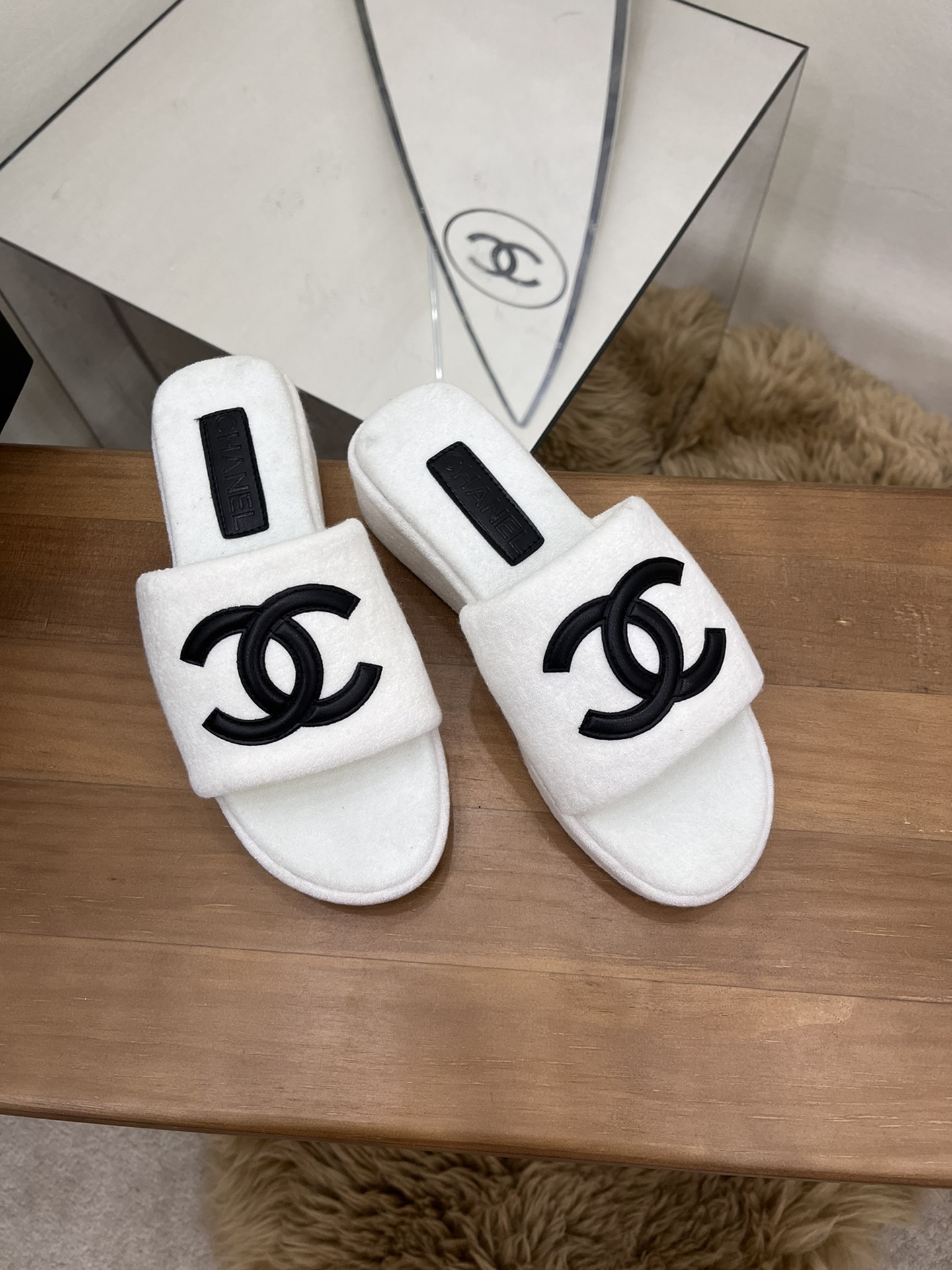 Chanel Women's Mules White For Women 1.5in/4cm - Soul Replicas